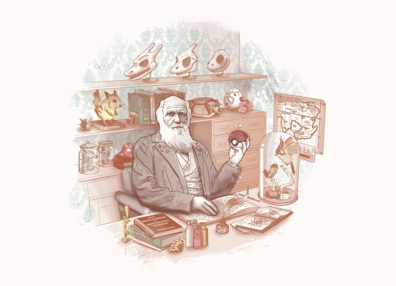 Darwin inspects a Pokéball