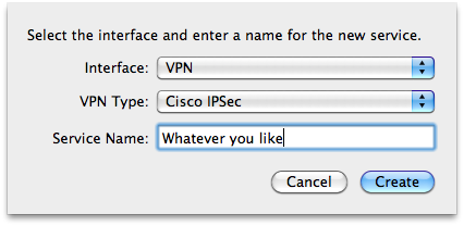 VPN creating settings