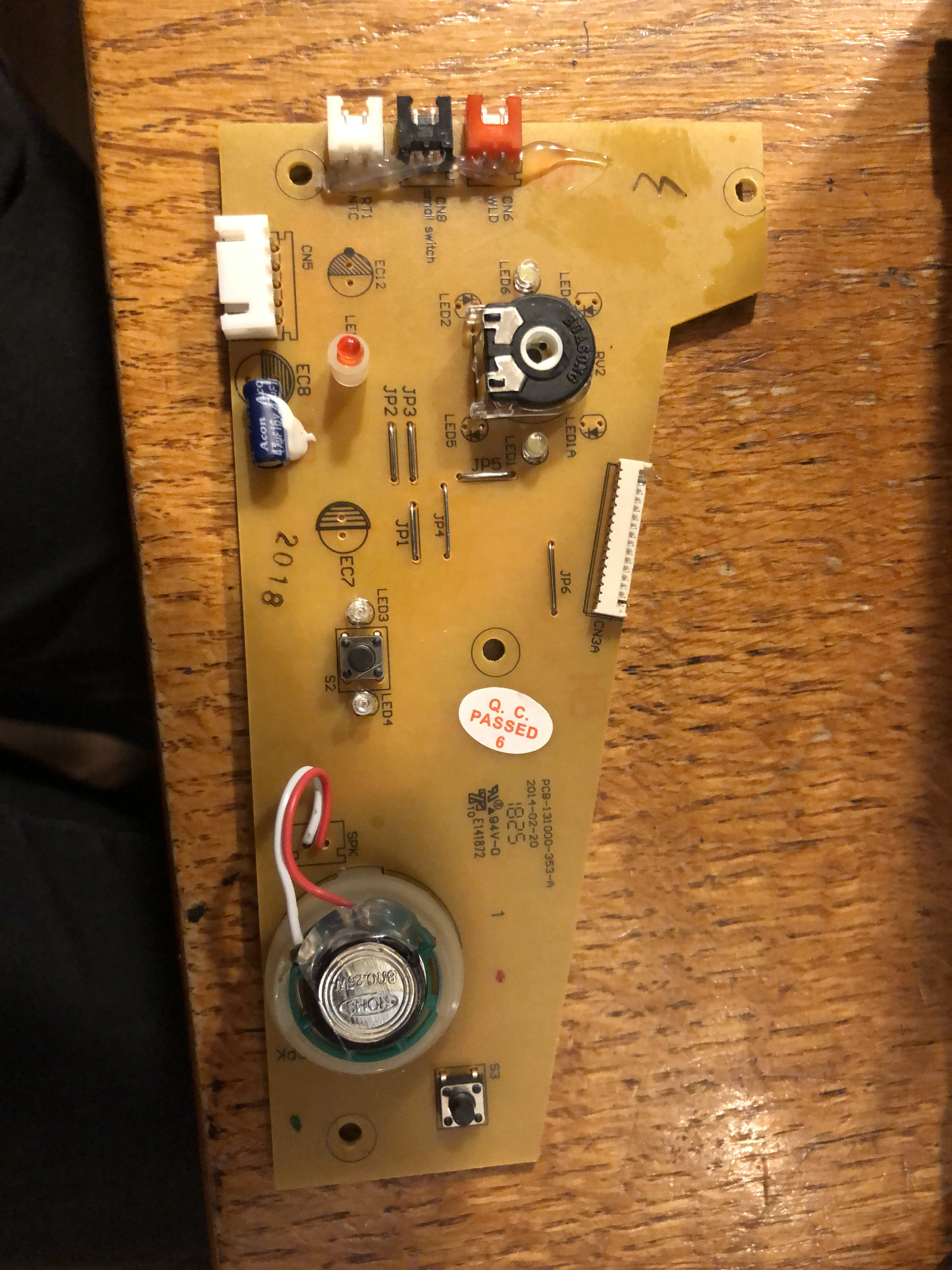 One side of the board